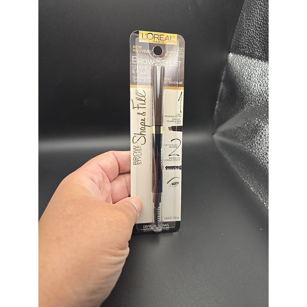 L'oreal Brow Stylist Dark Brunette  #420  Shape & Fill Brow Stylist New